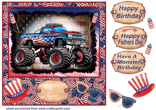 Monster truck card front 7