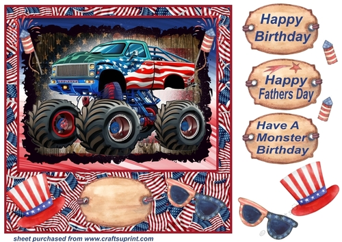Monster truck card front 8