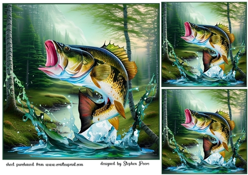 3 Jumping fish card fronts/toppers 1