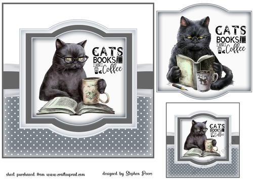 Cats books and coffee card front 1
