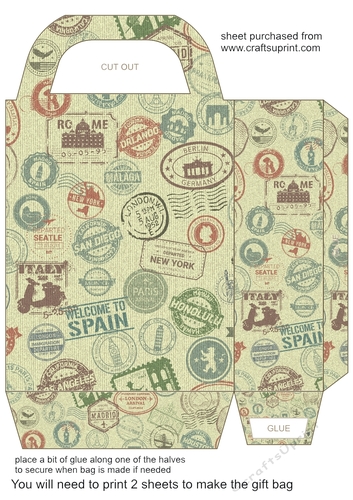 Well traveled themed gift bag