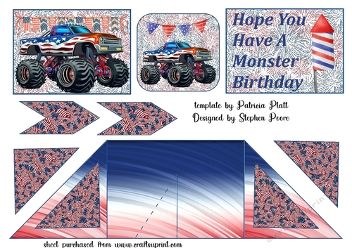 American monster truck criss cross card