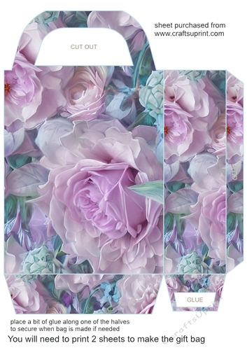 Lilac roses gift bag 2