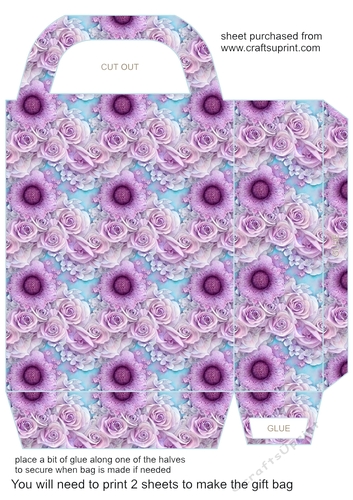 Lilac roses gift bag 3