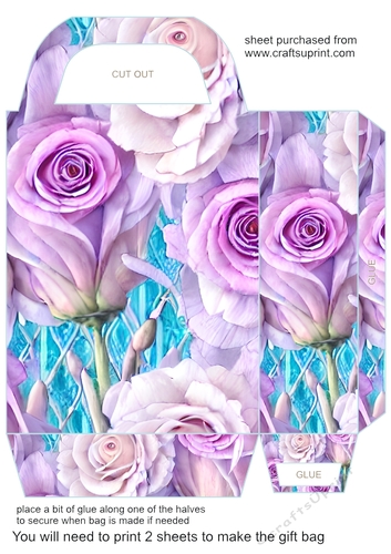 Lilac roses gift bag 4