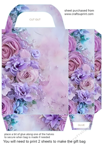 Lilac roses gift bag 5