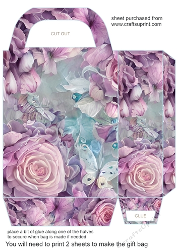Lilac roses gift bag 6