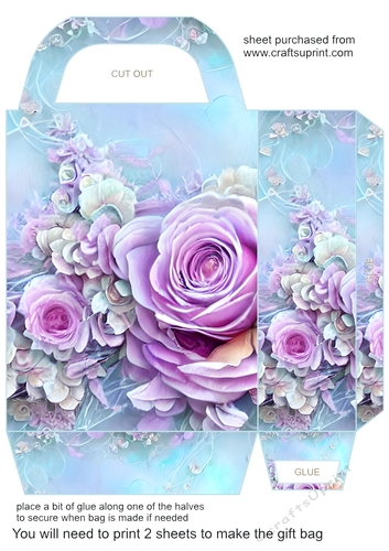 Lilac roses gift bag 7