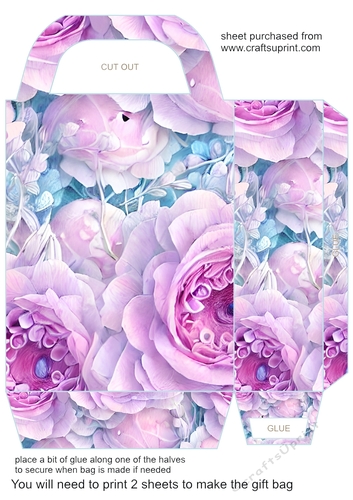 Lilac roses gift bag 10