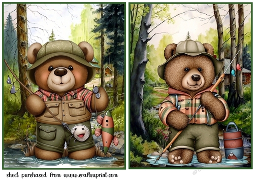 2 Fishing bear card fronts 1