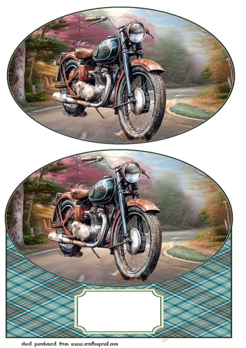 Vintage motorbike card front 1
