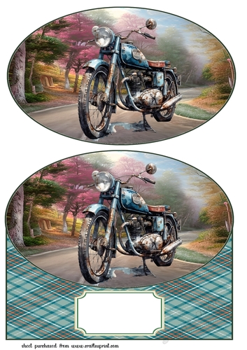 Vintage motorbike card front 2