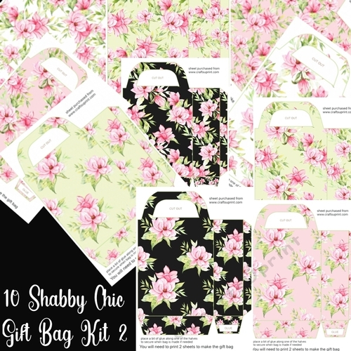 10 Shabby Chic gift bags kit 2