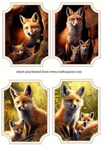 4 Fox with baby toppers 1