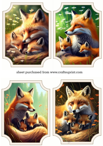 4 Fox with baby toppers 3