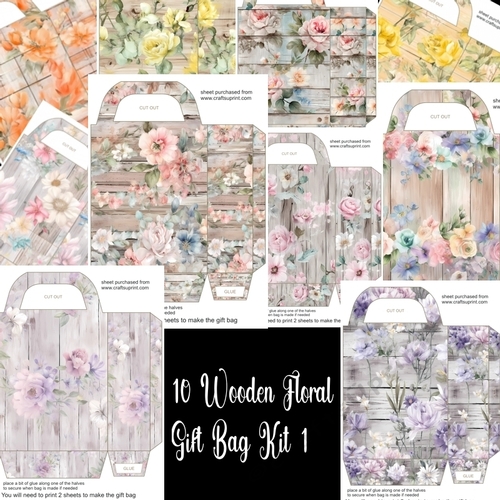 Wooden floral gift bag bumper kit 1
