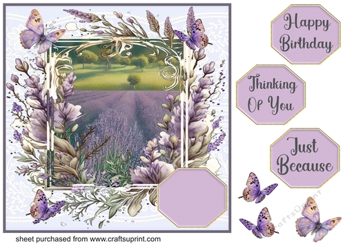 Field of lavender card front