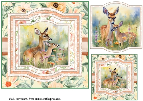 Deer and baby card front 1