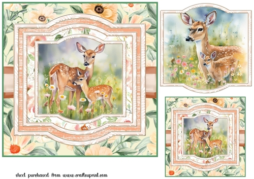 Deer and baby card front 2