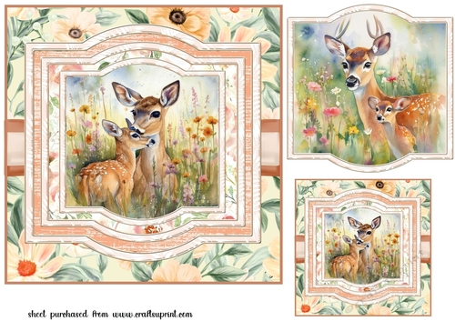 Deer and baby card front 3
