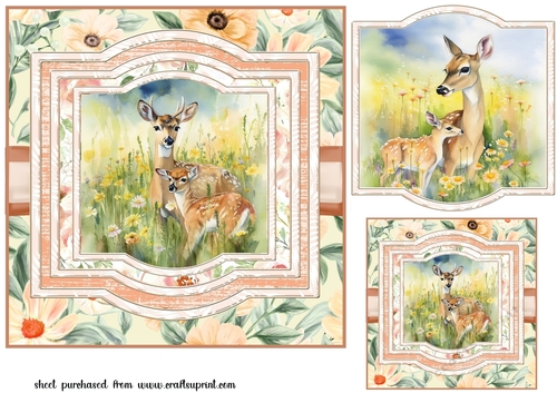 Deer and baby card front 4