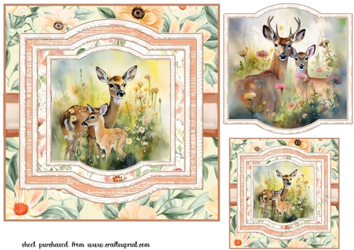 Deer and baby card front 6