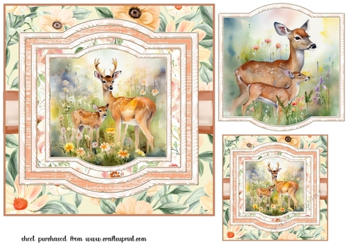 Deer and baby card front 7