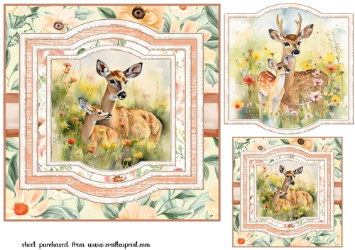 Deer and baby card front 8