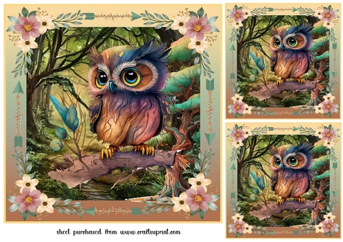 3 Tribal animal card front/toppers 15