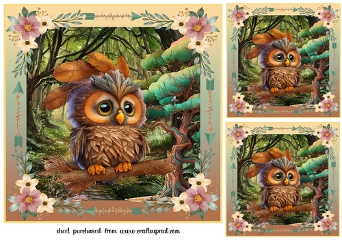 3 Tribal animal card front/toppers 16