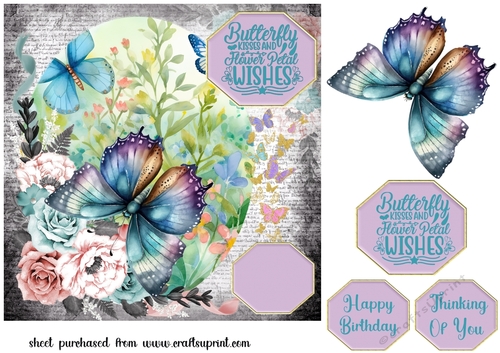 Floral butterfly card front