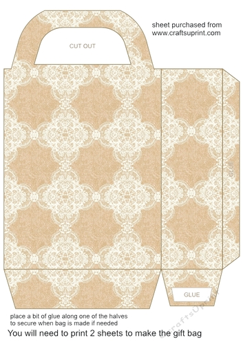 Burlap and lace gift bag 22