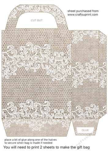 Burlap and lace gift bag 24