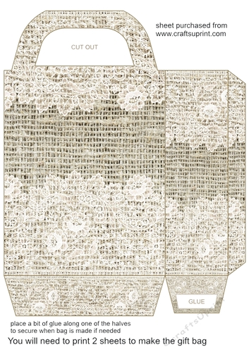 Burlap and lace gift bag 25