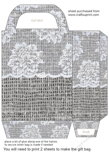 Burlap and lace gift bag 26