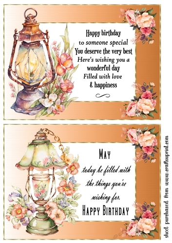 2 Birthday floral lamp card fronts 2