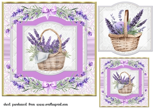 Lavender basket card front