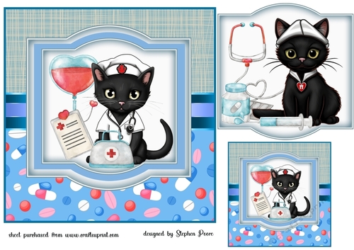 You will just feel a scratch Kitty get well soon card front 1
