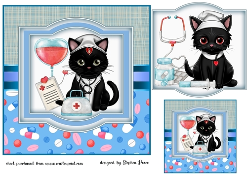 You will just feel a scratch Kitty get well soon card front 2