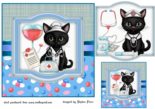 You will just feel a scratch Kitty get well soon card front 3