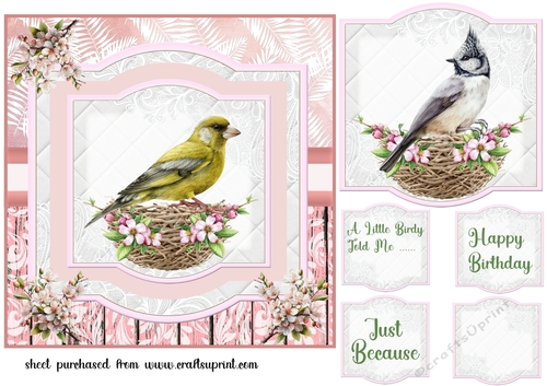 Cherry blossom bird card front 4