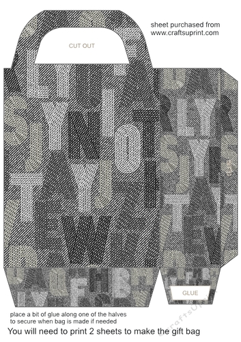 Black denim word art gift bag 2