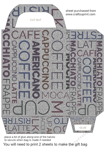 Black denim word art gift bag 3