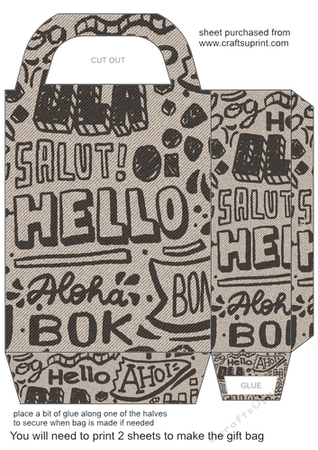 Black denim word art gift bag 4