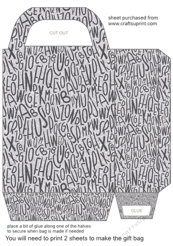 Black denim word art gift bag 5
