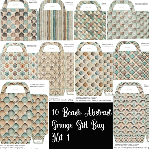 10 Beach abstract grunge gift bag kit 1