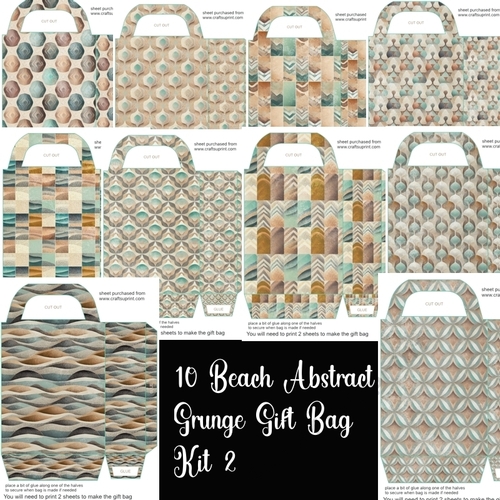 10 Beach abstract grunge gift bag kit 2