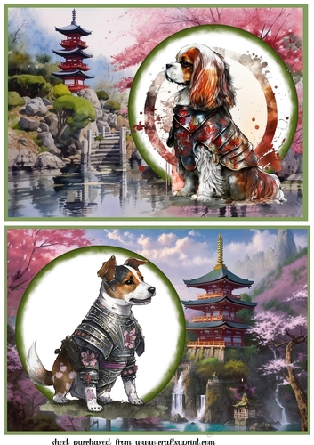 2 Samurai dog card fronts/toppers 3