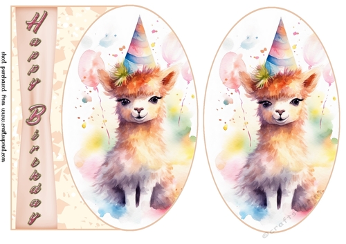 Birthday animal card front 2