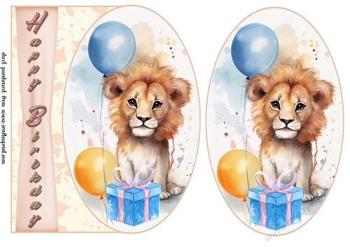 Birthday animal card front 9